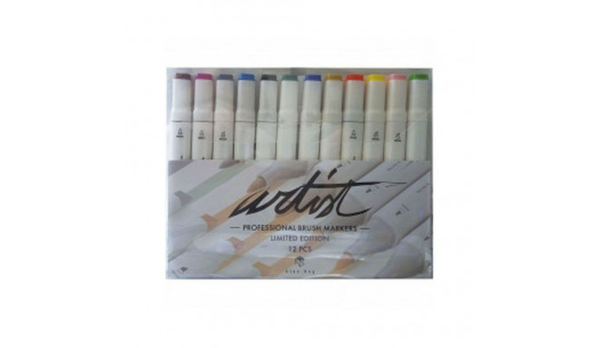 Felt-tip pens Alex Bog Professional Multicolour 12 Pieces Double-ended