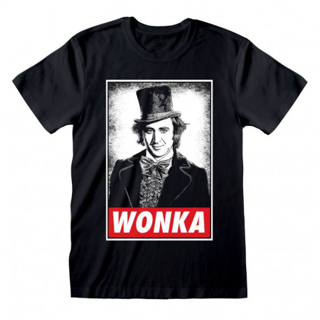 Lühikeste varrukatega T-särk, meeste ja naiste Willy Wonka Wonka Must - S