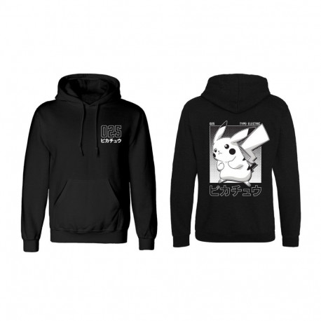Unisex Hoodie Pokémon Halftone Pikachu Black - L