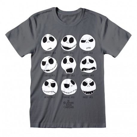 Unisex Short Sleeve T-Shirt The Nightmare Before Christmas Many Faces Dark grey - L