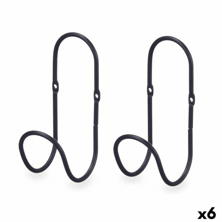 Hangers Gift Decor HA19NBQSGY0231B HA19NBQSGY0231B Black Metal Set 2 Pieces (6 Units)