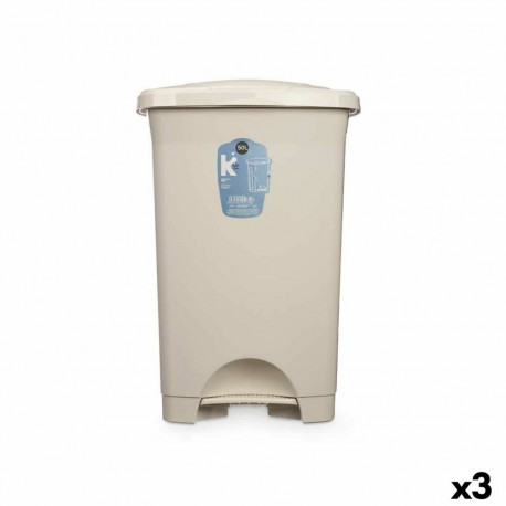 Pedal bin 6245-B 6245-B Beige Plastic 50 L (3 Units)