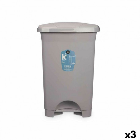Pedal bin 6245-G 6245-G Grey Plastic 50 L (3 Units)