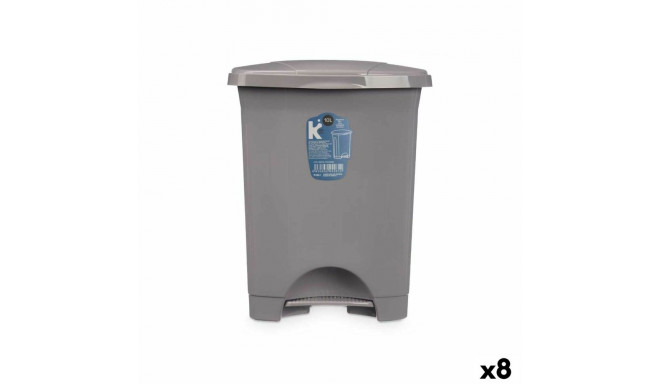 Pedal bin 6214-G 6214-G Grey Plastic 10 L (8 Units)