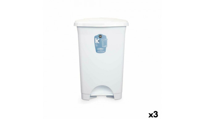 Atkritumu tvertne ar pedāli Balts Plastmasa 50 L (3 gb.)