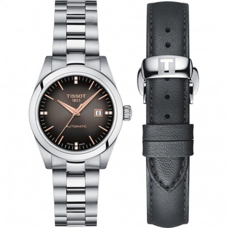 Meeste Kell Tissot T-MY LADY AUTOMATIC W-DIAMONDS Must Hõbedane