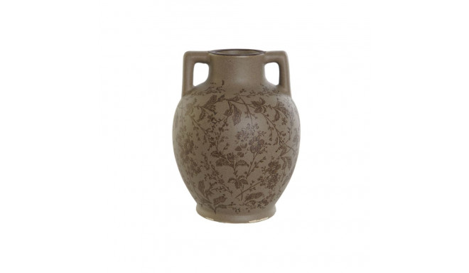 Vaas Home ESPRIT Pruun Roheline Keraamika Taime leht 17 x 17 x 22 cm