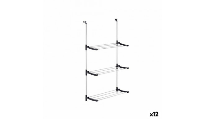 Folding clothes line Black Silver 65,5 x 29 x 129 cm Doors (12 Units)