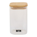 Food Preservation Container Quttin Bamboo Borosilicate Glass Squared 720 ml (12 Units)