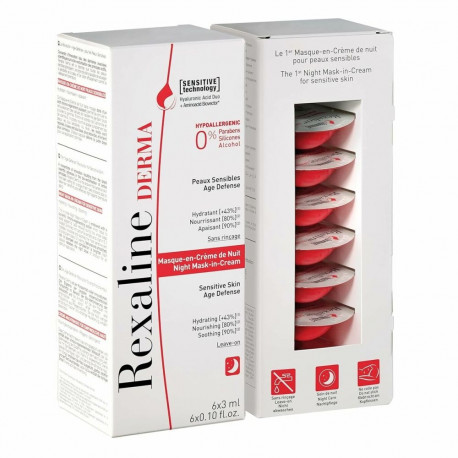Niisutav öömask Rexaline Derma 3 ml 75 ml 3 ml x 6 Tundlik nahk