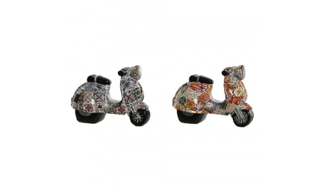 Decorative Figure Home ESPRIT Multicolour Mediterranean scooter 14 x 8 x 11 cm (2 Units)