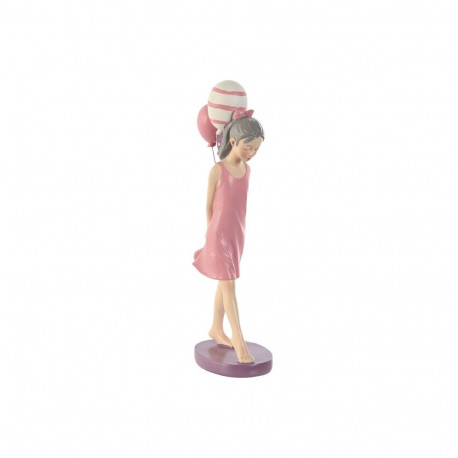 Decorative Figure Home ESPRIT Pink Light mauve chica 7 x 11 x 27 cm