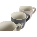 Komplekts ar 4 krūzēm Home ESPRIT Dzeltens Bēšs Pelēks Rozā Porcelāns 410 ml