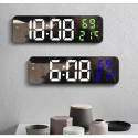 Electronic wall clock with date and temp. green MDBLC