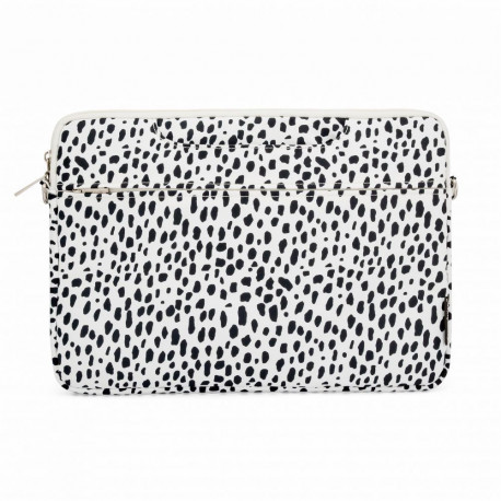 iLike 13-14 Inches Fabric Laptop Bag With Strap Leopard White