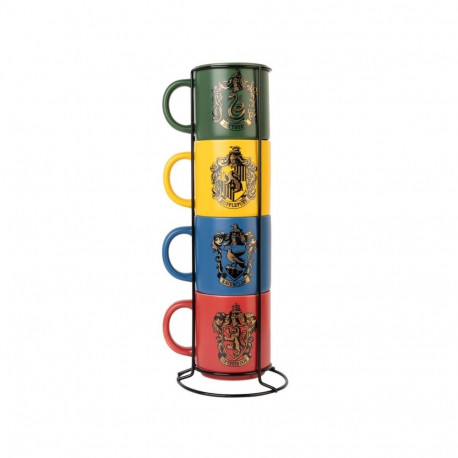 Harry Potter - Zestaw kubków ceramicznych ze stojakiem 300 ml 4 szt. Hogwart Houses