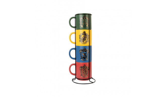 Harry Potter - Zestaw kubków ceramicznych ze stojakiem 300 ml 4 szt. Hogwart Houses