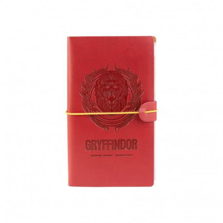Harry Potter - Skórzany notatnik podróżny Gryffindor 12x19,6 cm (Czerwony)
