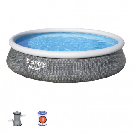 Bestway bassein Fast Set 57376 maapealne täispuhutav ümmargune 7340L, hall