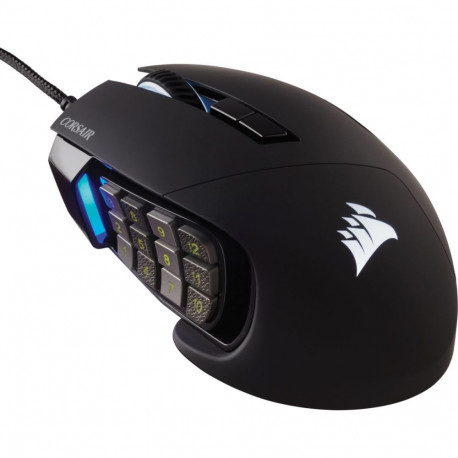 Corsair Scimitar RGB Elite must optiline juhtmega mängurihiir, 17 nuppu, 18000 dpi