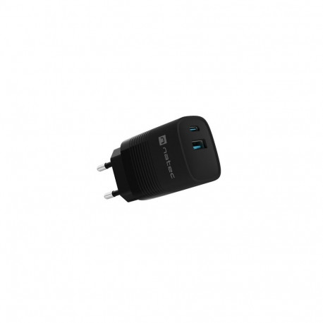 NATEC RIBERA GAN laadija 1x USB-A + 1x USB-C 30W must