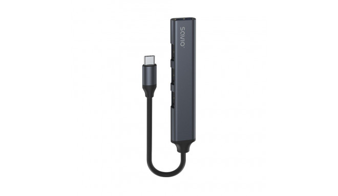 SAVIO Hub AK-70 USB-A – 3 × USB-A 2.0, 1 × USB-A 3.1 GEN 1, 4 ühes, 5 Gbps