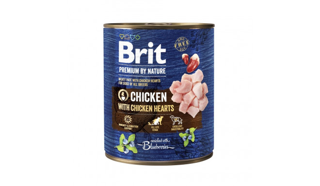 Brit Premium by Nature Chicken with Hearts консервы для собак 800г