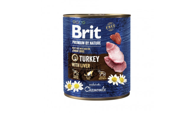 Brit Premium by Nature konserv Turkey with Liver koertele 800g