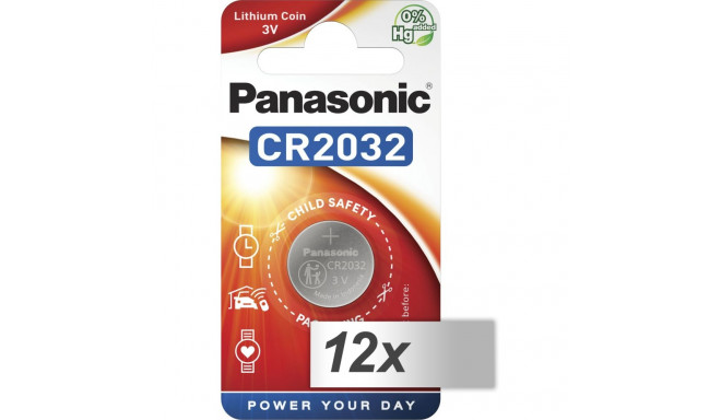 Panasonic battery CR 2032 Lithium Power 12x1pcs