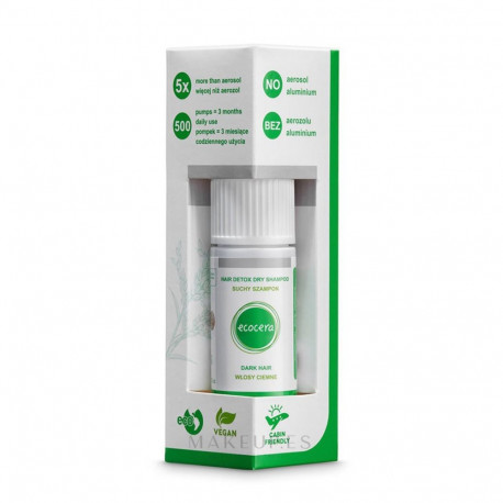 Ecocera kuivšampoon riisi ja aktiivsöega tumedatele juustele 15g