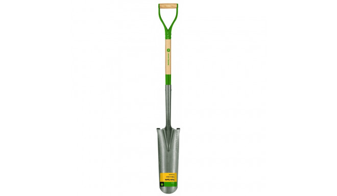 John Deere drain spade with wooden shaft and D-grip handle, 123cm