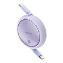 Baseus Free2Draw Mini USB-C - USB-C navíjecí kabel 100W 1m - fialový