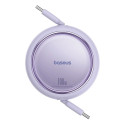 Baseus Free2Draw Mini USB-C - USB-C navíjecí kabel 100W 1m - fialový