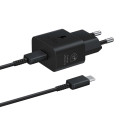Samsung EP-T2510XBEGEU 25W SFC GaN nástěnná nabíječka s USB-C kabelem - černá
