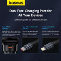 Baseus Enjoyment Pro USB-C (samice) / Lightning (samec) 60W nabíječka do auta - černá