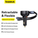 Baseus Enjoyment USB-A nabíječka do auta s USB-C / Lightning 60W kabelem - černá