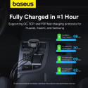 Baseus Enjoyment USB-A nabíječka do auta s USB-C / Lightning 60W kabelem - černá