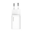 Baseus Si USB-C 25W 3A rychlá nabíječka s USB-C / USB-C 1m kabelem - bílá