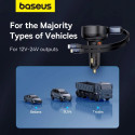 Baseus Enjoyment USB-A nabíječka do auta s USB-C / Lightning 60W kabelem - černá