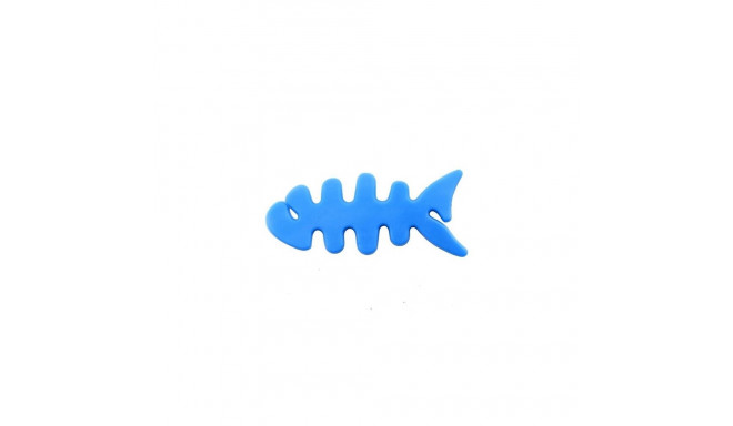 Fish-shaped headphone cable wrap - blue