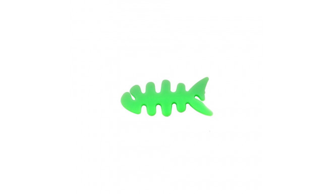 Fish-shaped headphone cable wrap - green