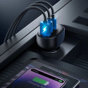 Joyroom JR-CCD04 30W 2x USB-C USB-A nabíječka do auta s displejem - černá