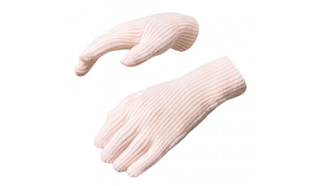 Pletené rukavice na telefon s výřezy na prsty - růžové