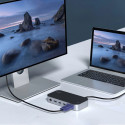 HUB Choetch M52 USB-C - USB-C PD/USB-C/USB-A/HDMI/VGA/DP/SD/TF/RJ45/AUX - šedý