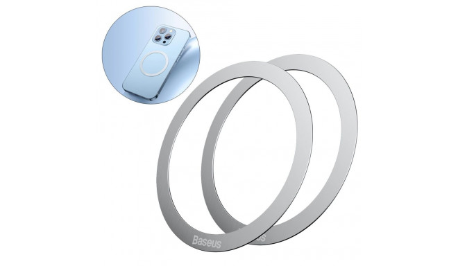 Baseus Halo Series magnetic ring (2 pcs/package) silver (PCCH000012)