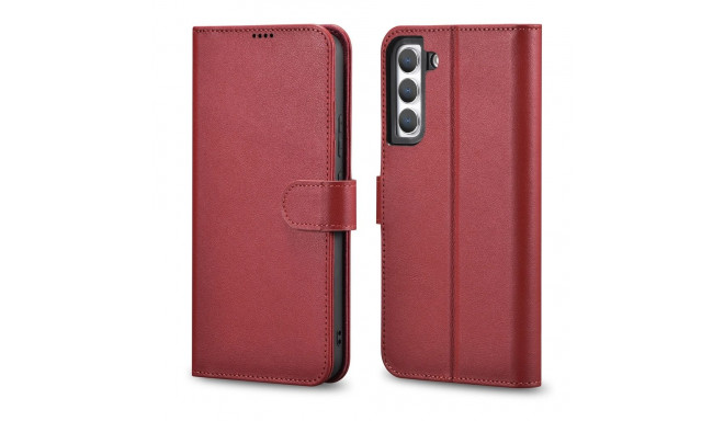 iCarer Haitang Leather Wallet Case Leather Case for Samsung Galaxy S22 + (S22 Plus) Wallet Housing C