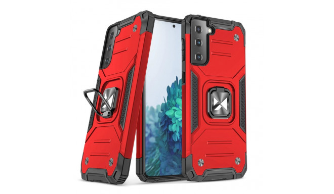 Wozinsky Ring Armor tough hybrid case cover + magnetic holder for Samsung Galaxy S22 red