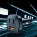 Acefast car charger 66W 2x USB Type C / USB, PPS, Power Delivery, Quick Charge 4.0, AFC, FCP, SCP bl