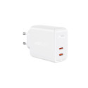 Acefast charger 2x USB Type C 40W, PPS, PD, QC 3.0, AFC, FCP white (A9 white)