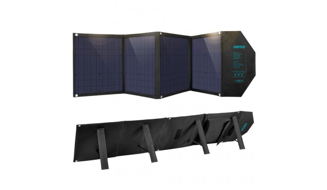 Choetech SC007 solar charger, large, foldable, 80W DC / USB-C / 2x USB-A PD, QC - black